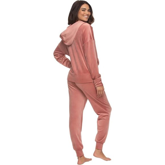 Felina Med 2 Piece Matching Velour Zip Hoodie Jacket Jogger Pants Set Tracksuit - Picture 3 of 10